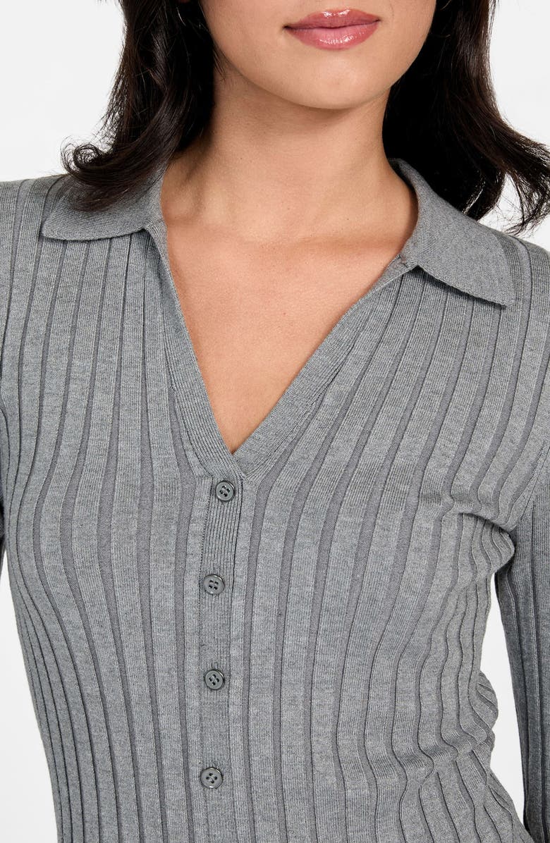 GUESS Miranda Rib Cardigan, Alternate, color, Oxford Grey