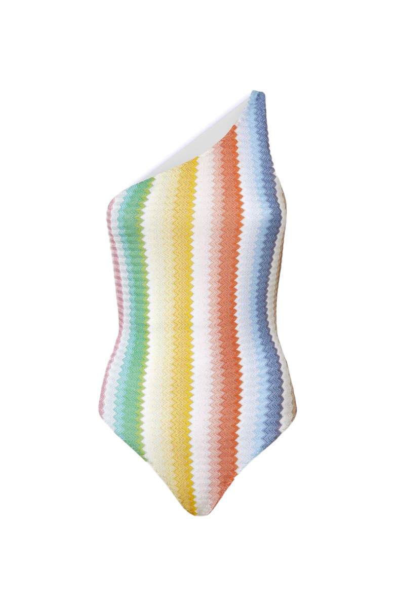 Missoni One-shoulder One-piece Swimsuit With Dégradé Zigzag Pattern, Alternate, color, Multicoloured