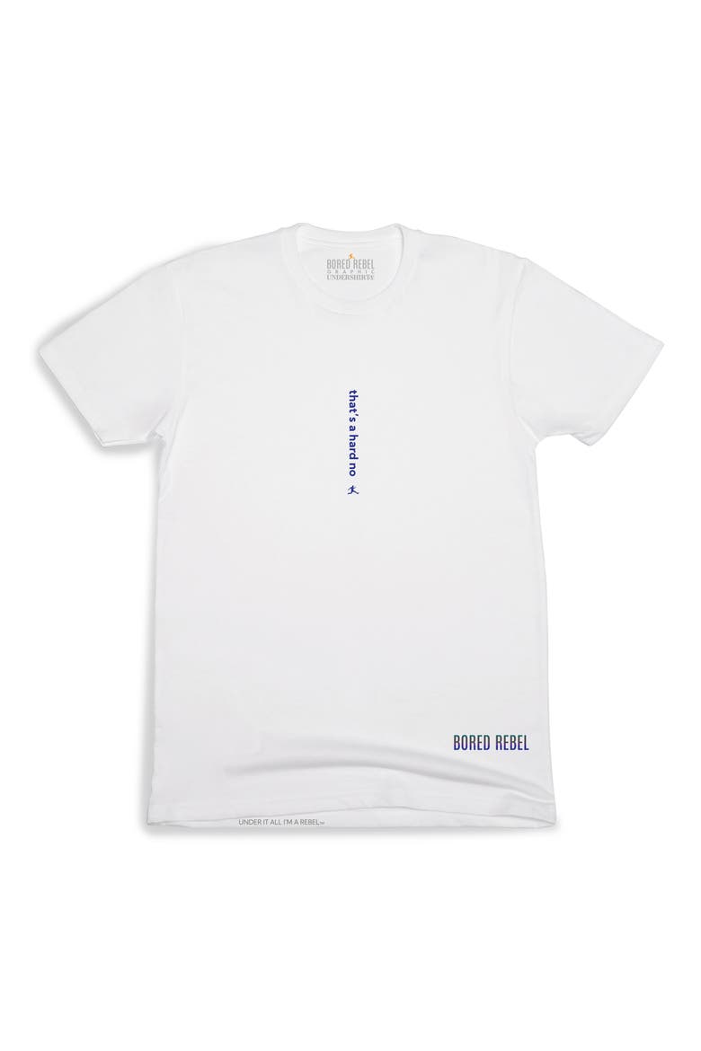 That's a Hard No Crewneck Graphic Undershirt, Alternate, color, WHITE