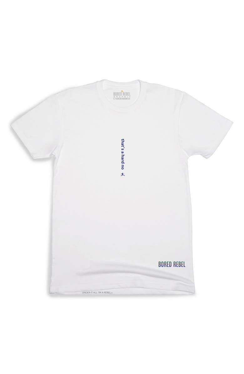 BORED REBEL That
s a Hard No Crewneck Graphic Undershirt, Alternate, color, White