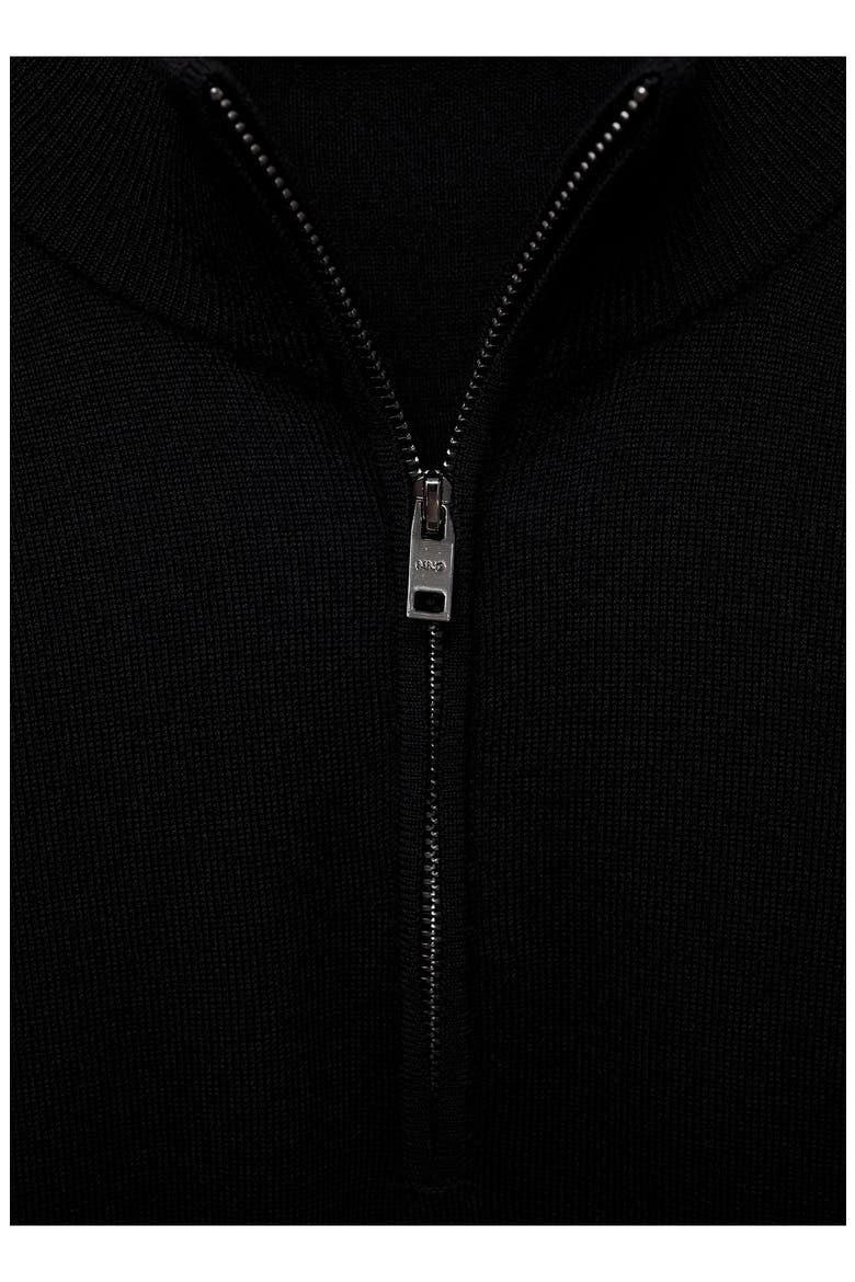 Half Zip Merino Wool Sweater, Alternate, color, BLACK