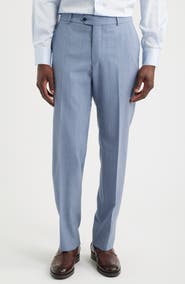 Berle Lightweight Flat Front Mesh Weave Wool Dress Pants