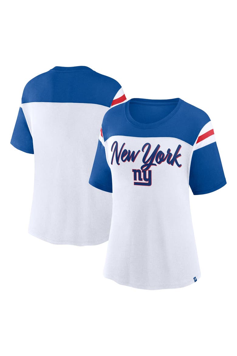 Women's Fanatics White/Royal New York Giants Cheer Chant Fashion Crop Top, Alternate, color, White