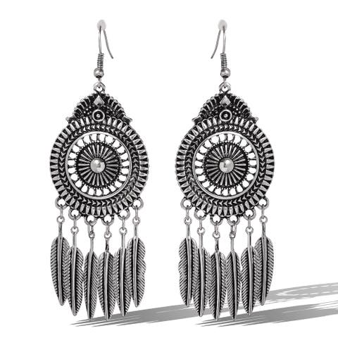 Boho Feather Drop Earrings