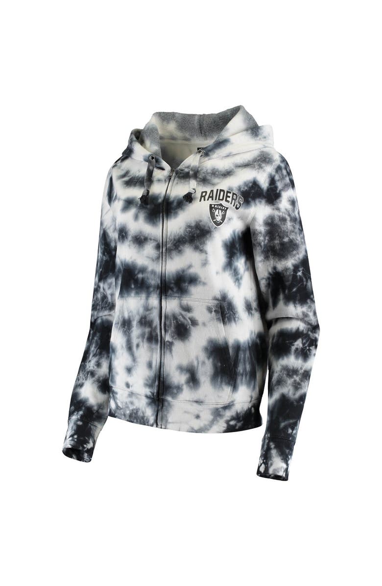 New Era Women's New Era Black Las Vegas Raiders Tie Dye Fleece Full-Zip Hoodie, Alternate, color, 