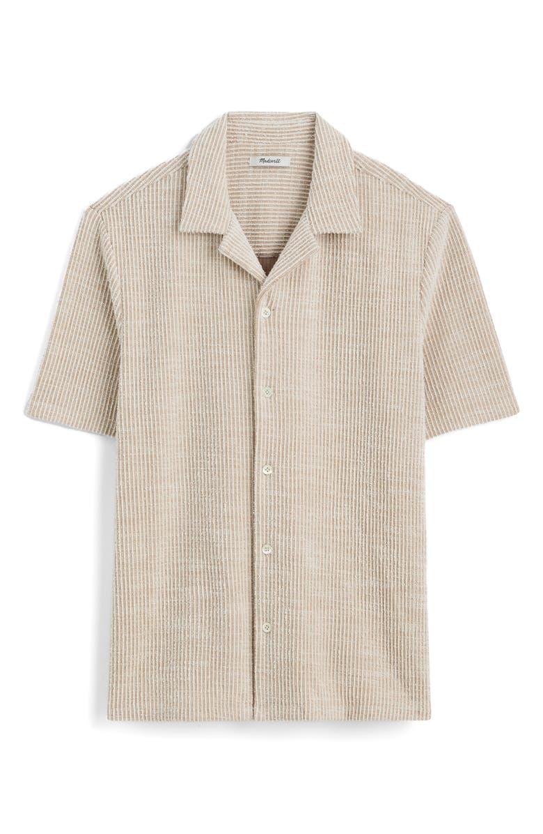Madewell Texture Stripe Camp Shirt, Alternate, color, Stripe Dune