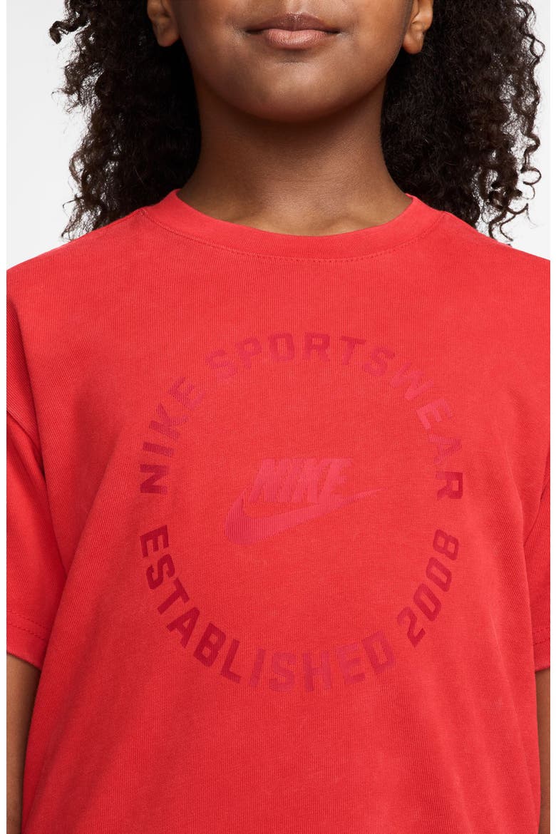 Kids' Sportswear Logo Graphic T-Shirt, Alternate, color, LIGHT CRIMSON