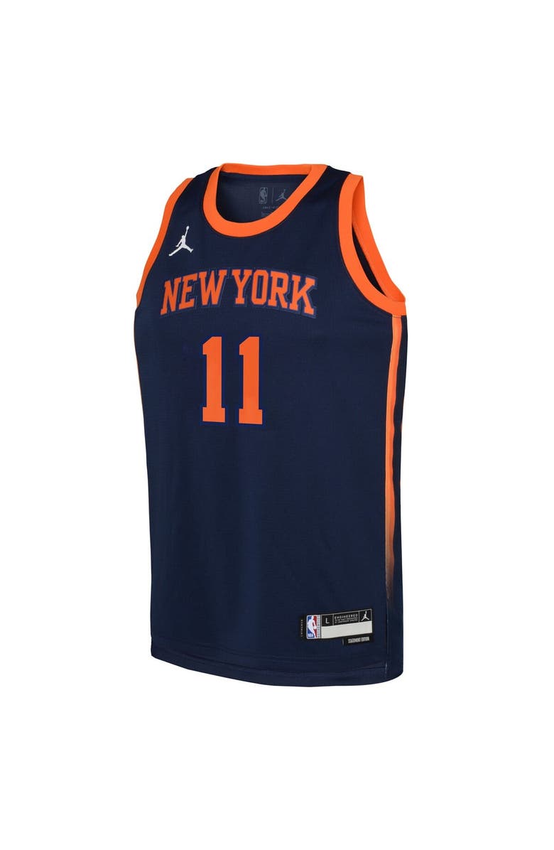 Jordan Brand Youth Jordan Brand Jalen Brunson Navy New York Knicks Swingman Jersey - Statement Edition, Alternate, color, Navy