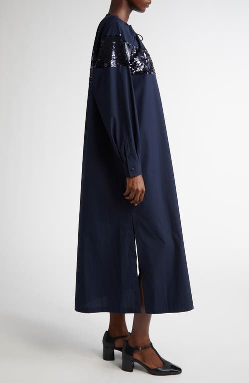 Max Mara Samuele Sequin Long Sleeve Maxi Dress In Ultramarine