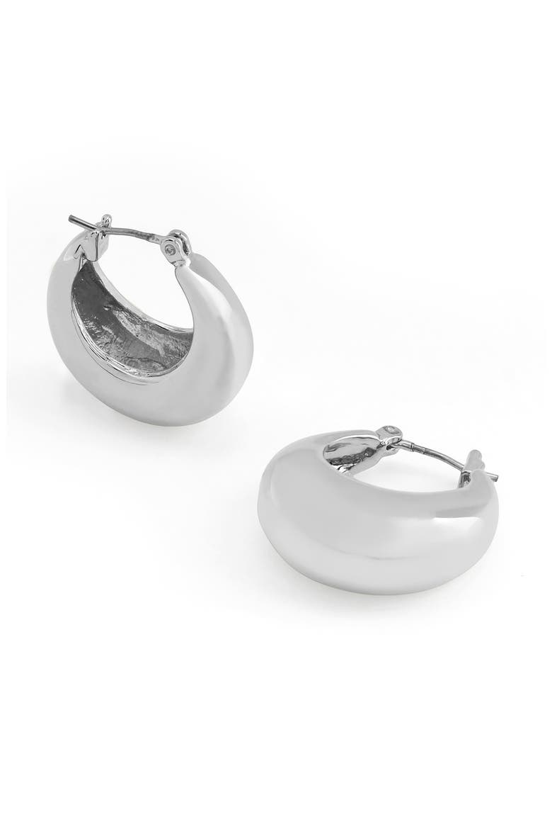 Huggie Hoop Earrings, Alternate, color, SILVER