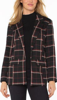 Liverpool Los Angeles Plaid Notched Lapel Blazer