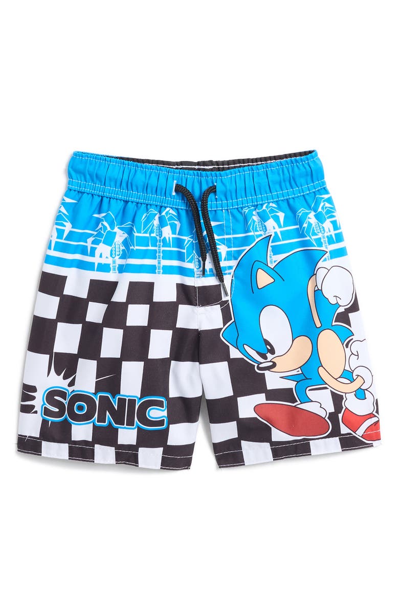 DREAMWAVE Kids' Sonic The Hedgehog <sup>®</sup> Swim Trunks, Main, color, 