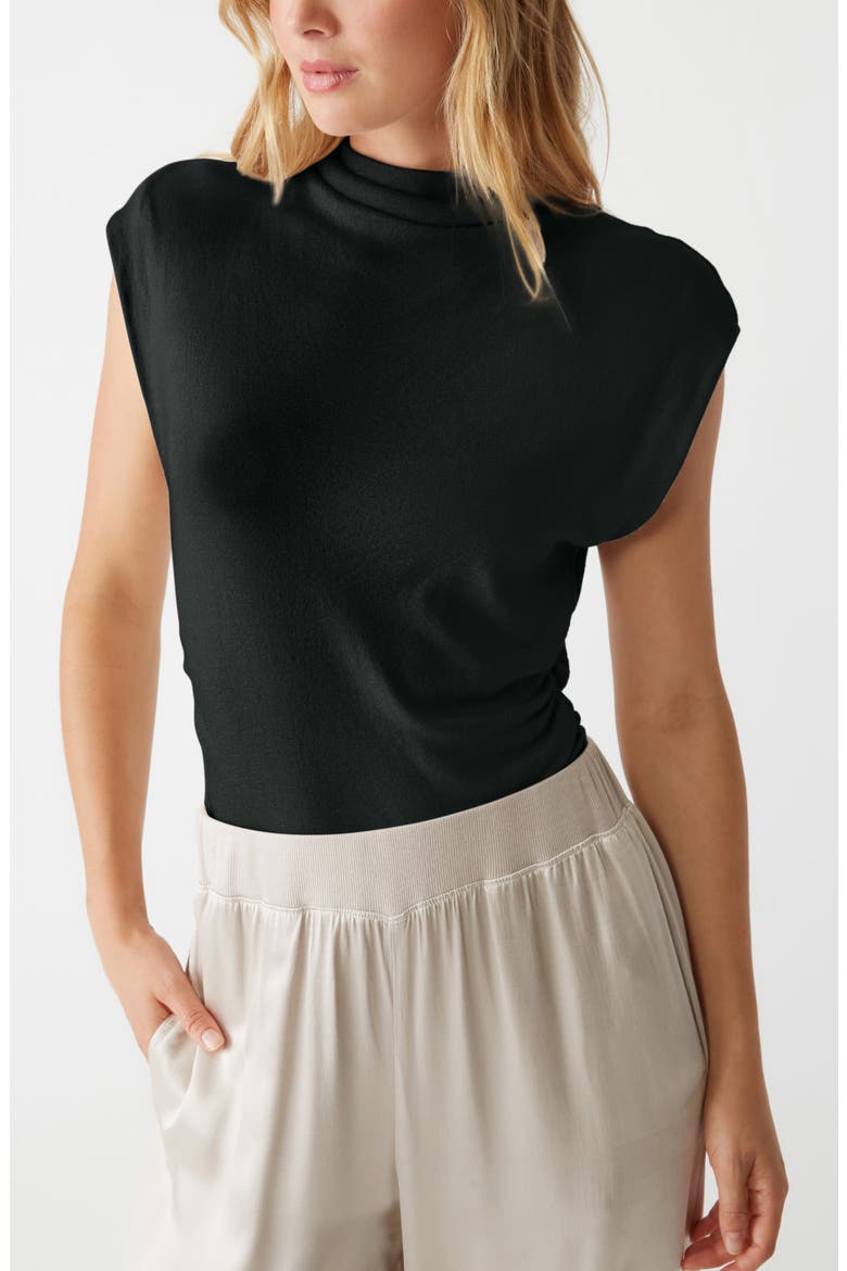 Reese Power Shoulder Top, Main, color, BLACK