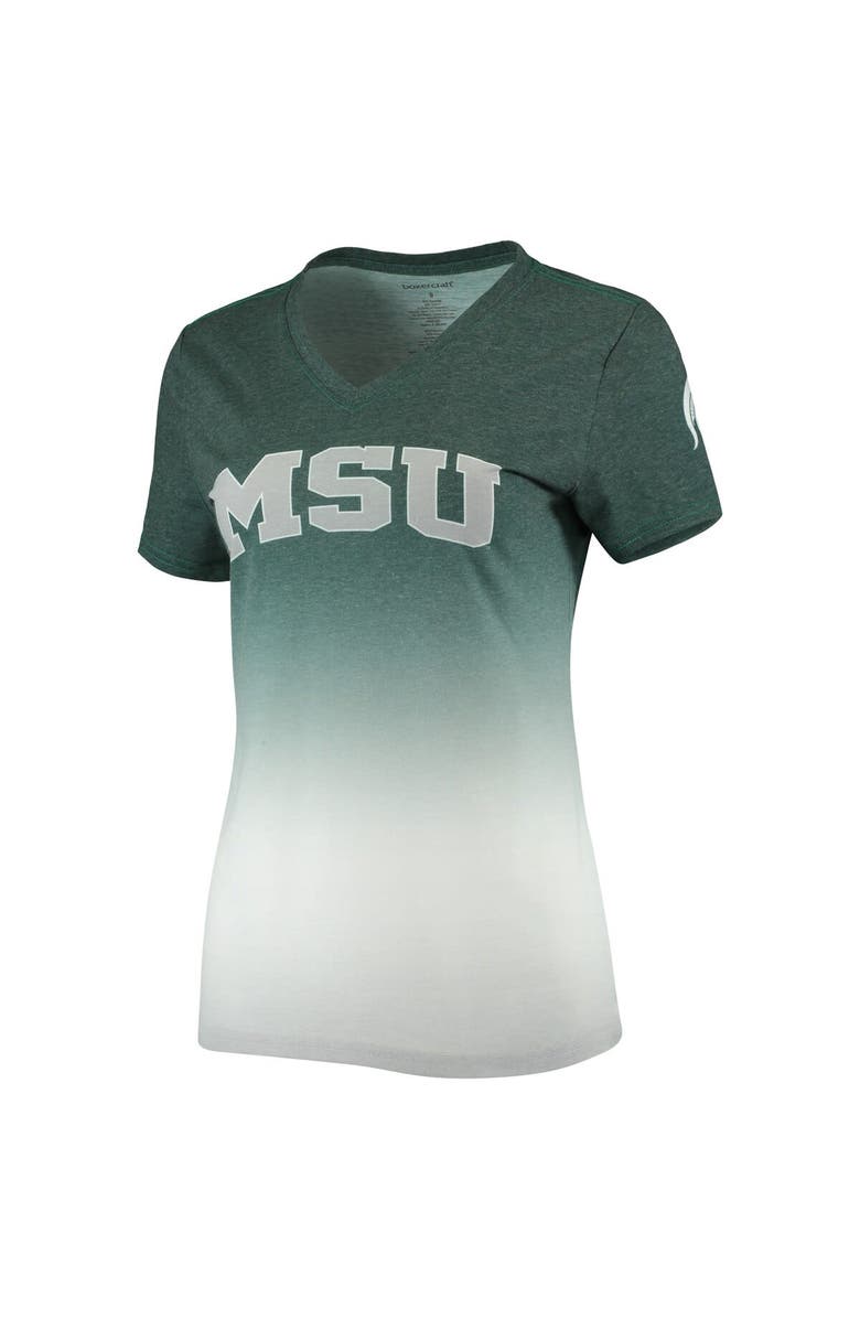 BOXERCRAFT Women's Heathered Green Michigan State Spartans Ombre V-Neck T-Shirt, Alternate, color, 