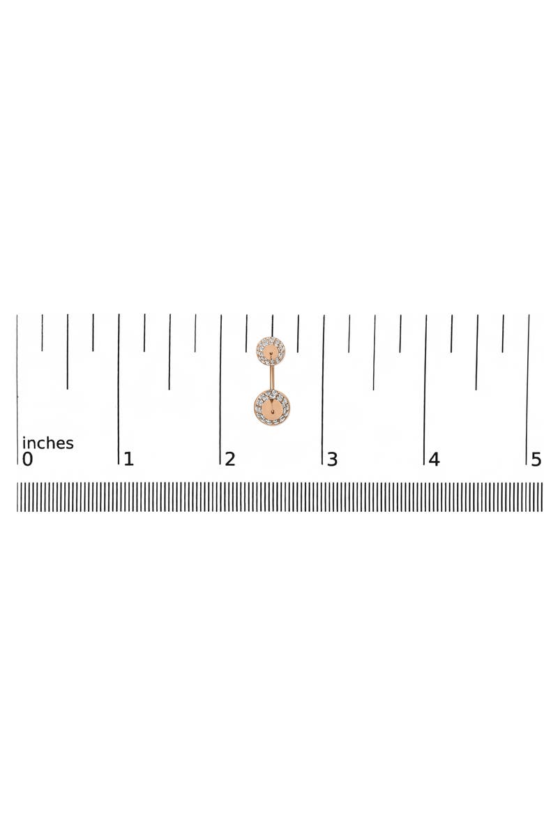 14K Rose Gold 1.00 Cttw Diamond Double Cone Jacket Stud Earring, Alternate, color, Pink