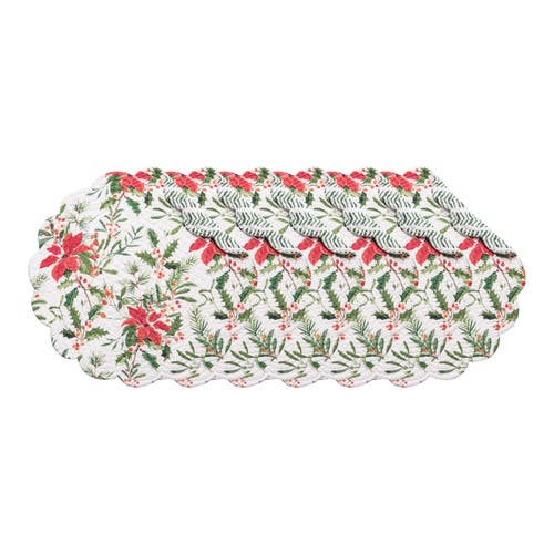 C & F Home C&f Home Silvia Poinsettia Round Placemats Set Of 6, 17" In Green
