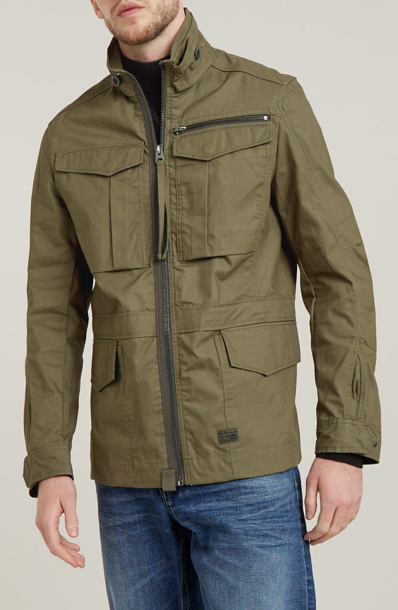G-STAR Rovic Slim Fit Water Repellent Field Jacket, Main, color, Shadow Olive