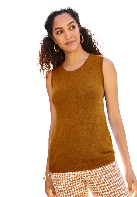 Sleeveless Cashmere Shell (Plus Available)