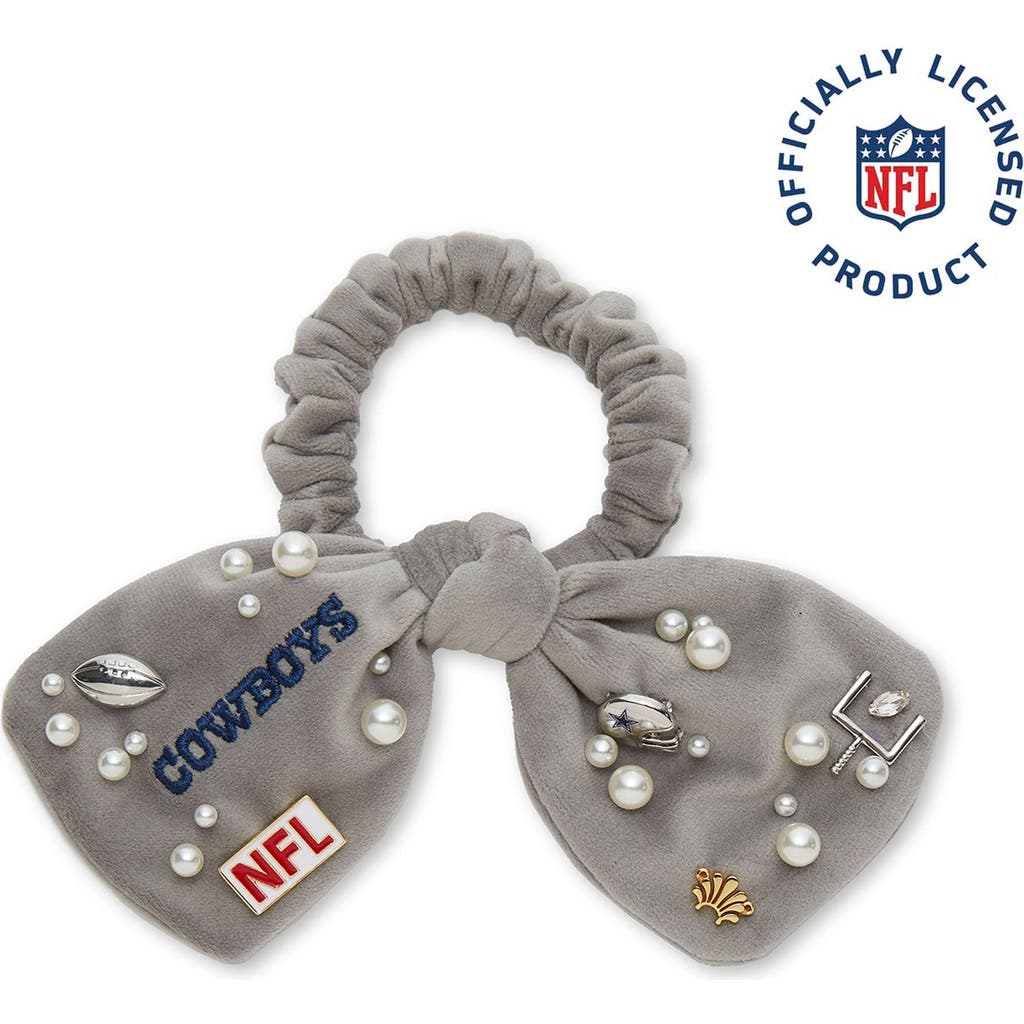 Lele Sadoughi Dallas Cowboys Bow Scrunchie In Gray
