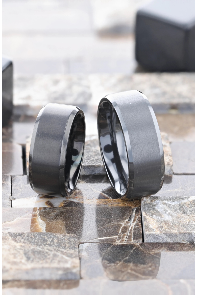 Elysian Titanium Wedding Band, Alternate, color, Black Titanium