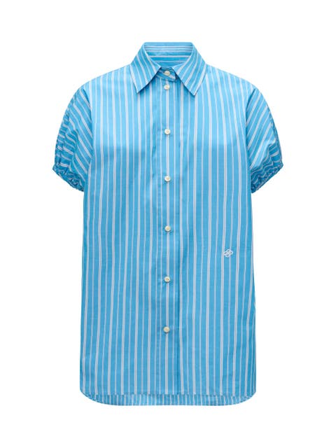 Lecce Capsleeve shirt Blue Stripe