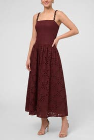 RACHEL Rachel Roy Maristella Drop Waist Bead Strap Midi Dress