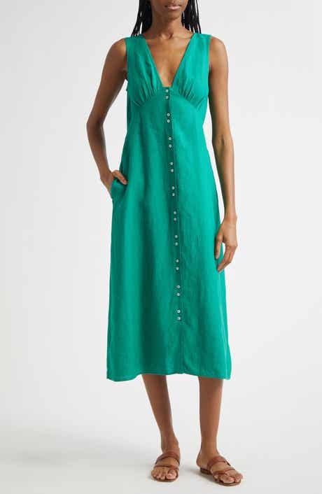 MILLE Effie Sleeveless Linen Midi Dress