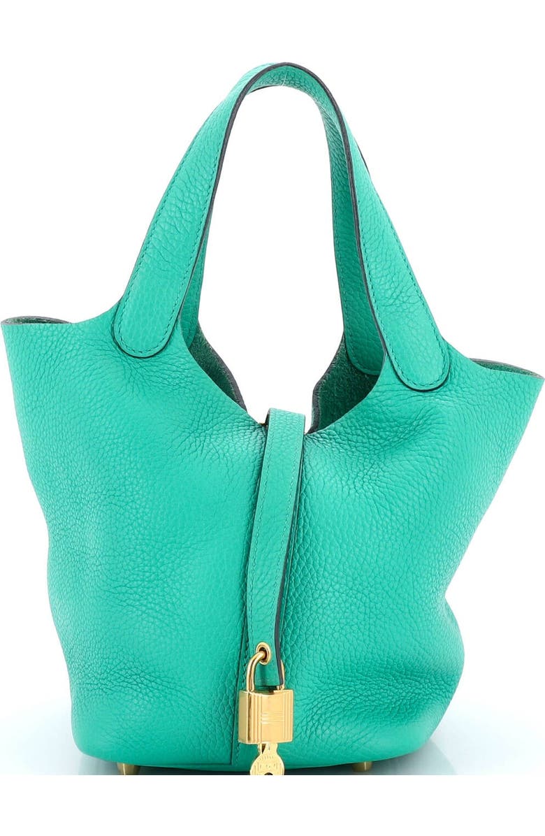 Pre-Owned Hermes Picotin Lock Bag Clemence PM, Main, color, Vert Jade