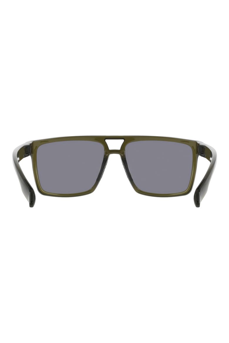 57mm Navigator Sunglasses, Alternate, color, OLIVE GREEN/ SILVER FLASH