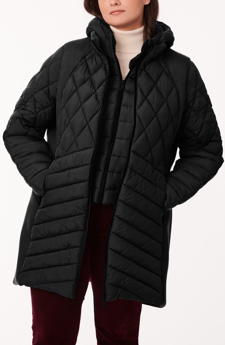 Bernardo Walker Packable Insulated Coat with Removable Hooded Bib, Alternate, color, 