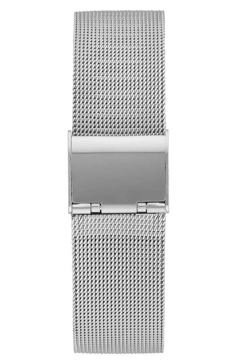 BCBG Retro Quartz Mesh Strap Bracelet Watch, 23mm, Alternate, color, Silver