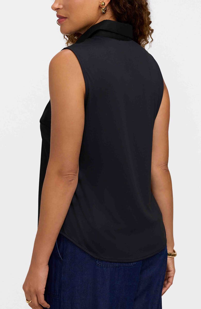 Foxcroft Dina Sleeveless Button-Up Shirt, Alternate, color, Black