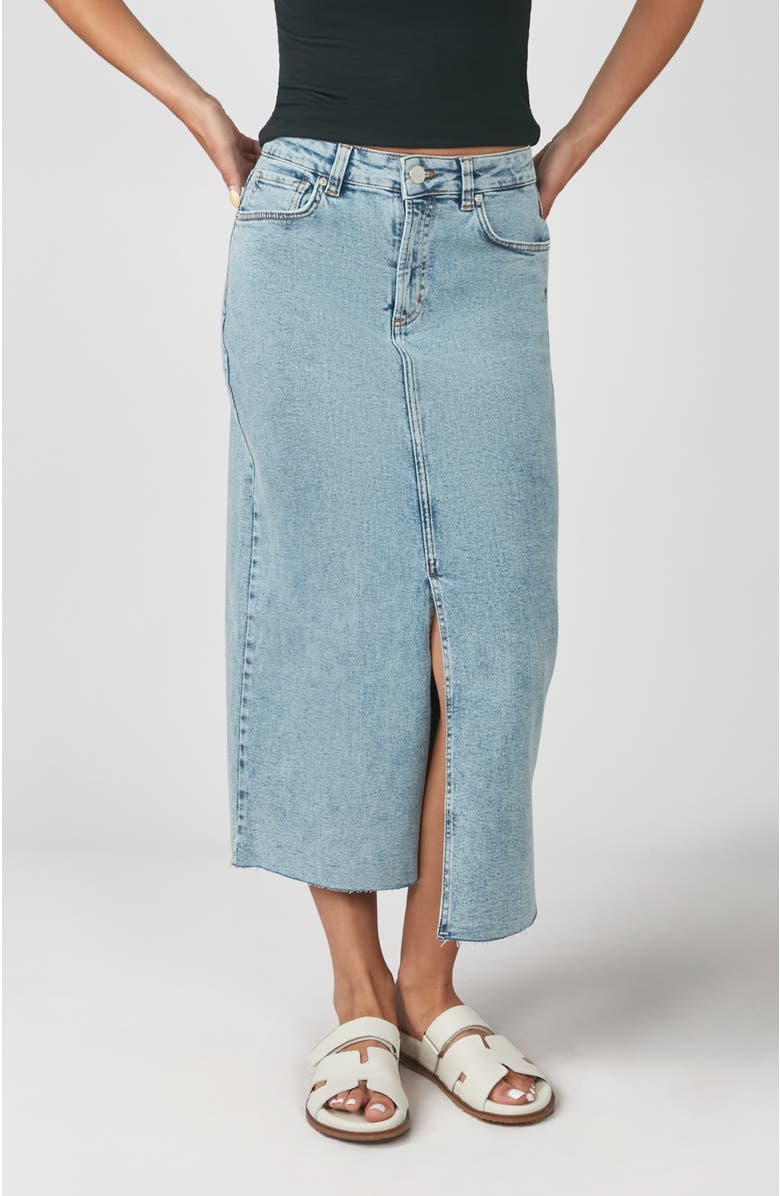 Lola Denim Halston High Rise Maxi Skirt, Main, color, Vintage Ice Blue