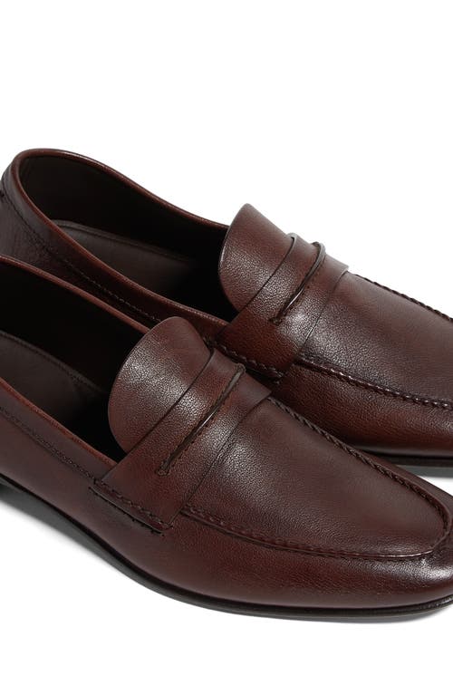 Zegna Light Brown Natural Grain Leather Mocassin Loafer