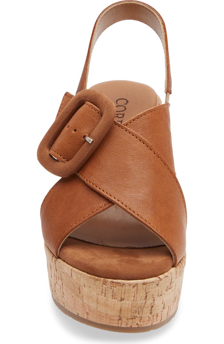 Cordani Dustin Slingback Platform Wedge Sandal, Alternate, color, Cuoio Leather