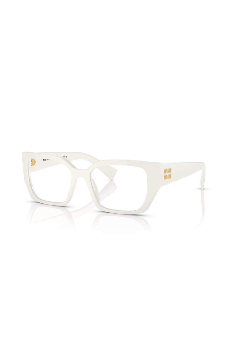 Miu Miu 52mm Rectangle optical glasses, Main, color, White