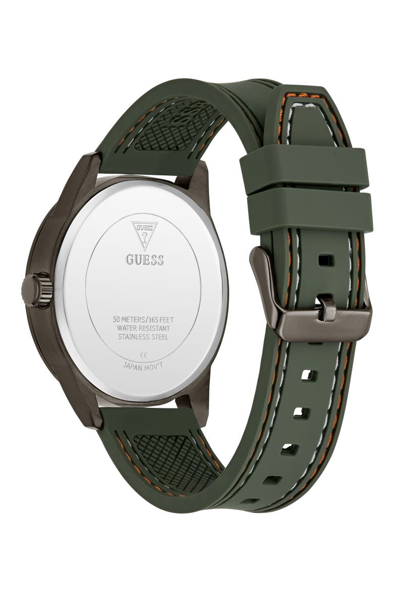 Peak Multifunction Silicone Strap Watch, 44mm, Alternate, color, GREEN