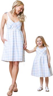 Hope & Henry Women's Sleeveless Bow Shoulder Dress