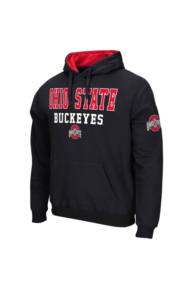 Men's Colosseum Black Ohio State Buckeyes Sunrise Pullover Hoodie, Alternate, color, Black