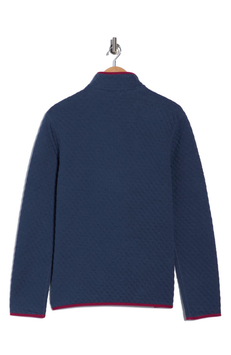Brooks Brothers Quilted Fleece Quarter Zip Pullover, Alternate, color, Navy/ Gray