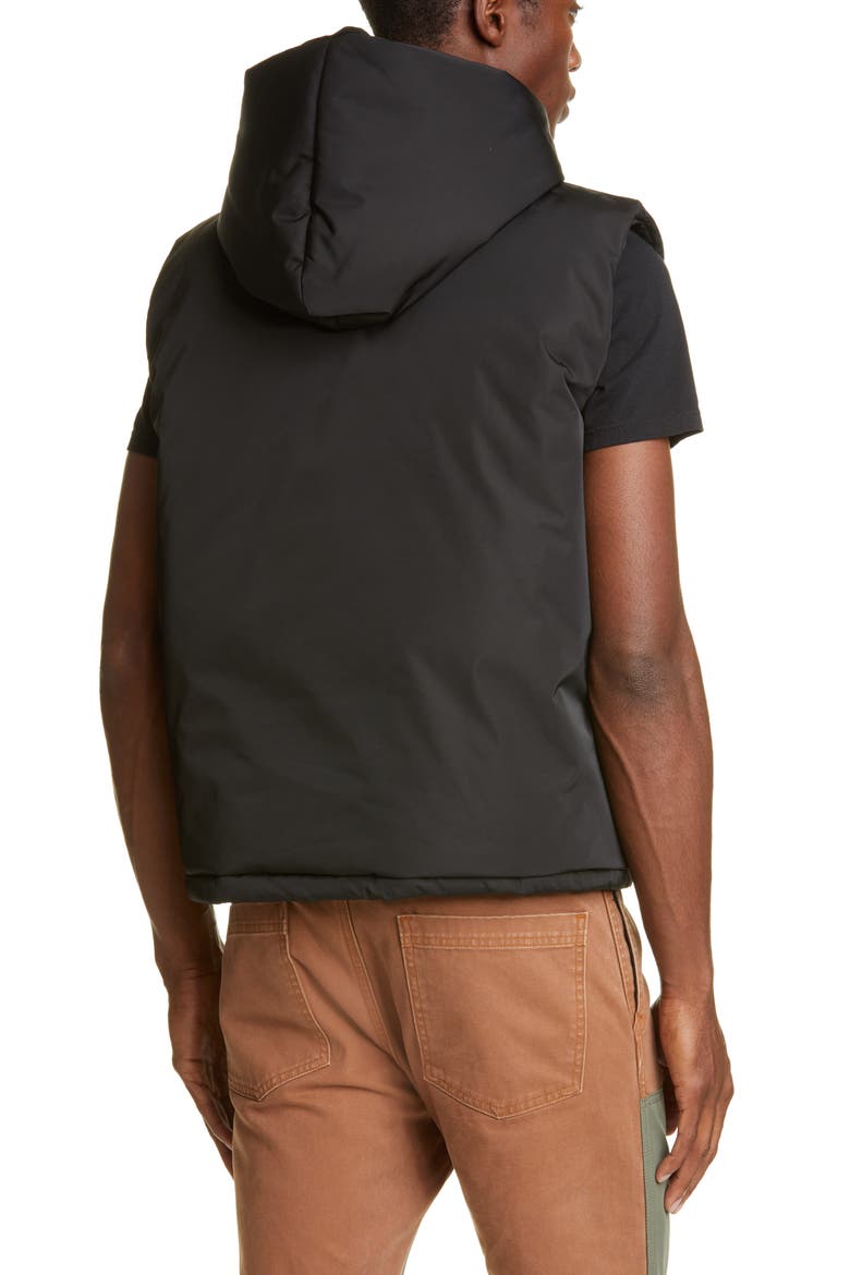 Hooded Nylon Vest, Alternate, color, BLACK