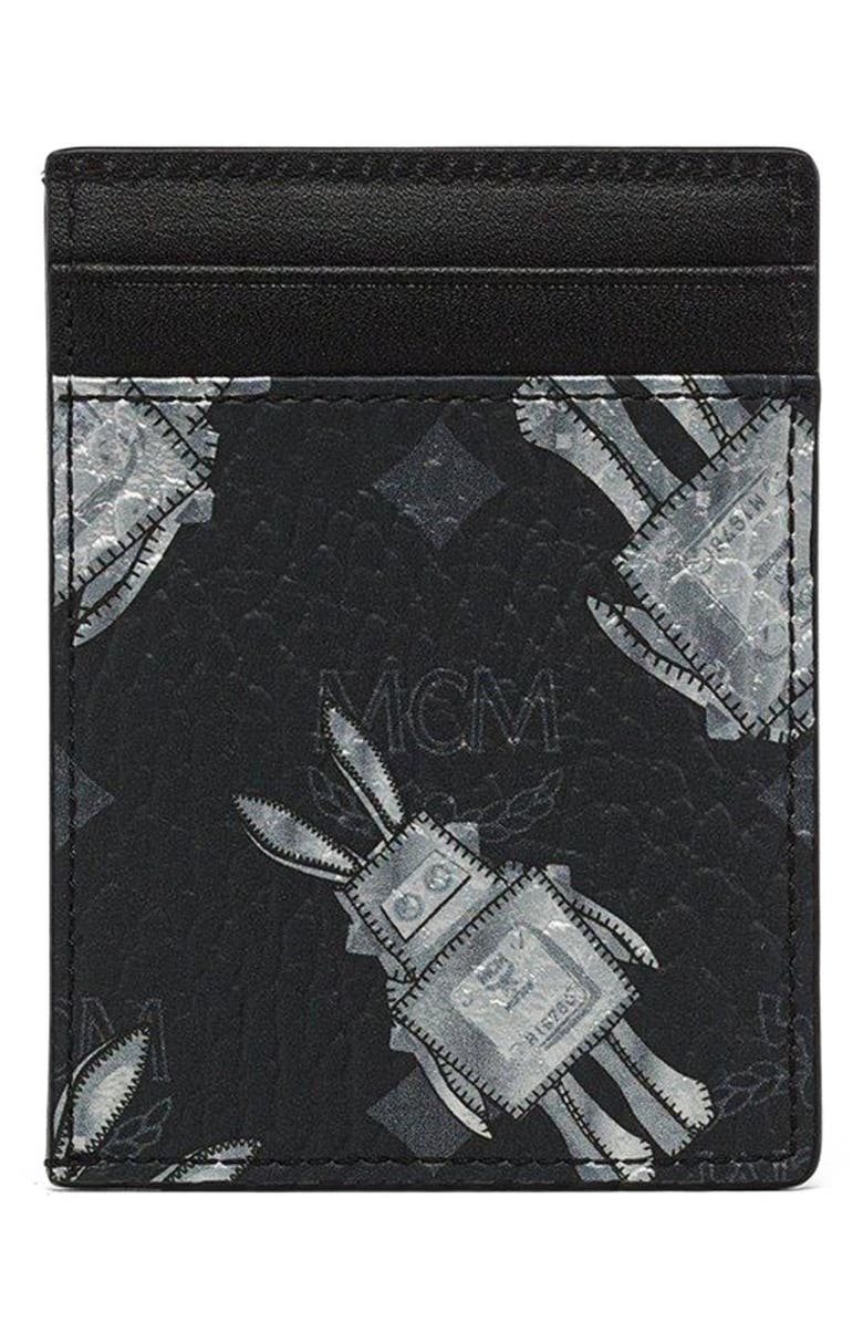 MCM Aren Card Case in Rabot Visetos, Alternate, color, 