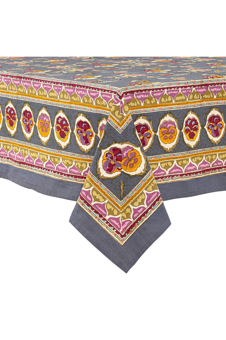 Pansy Tablecloth, Alternate, color, Red/Grey 90" x 90"