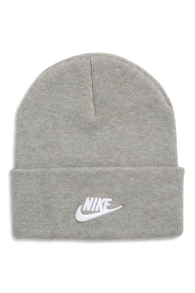 Kids' Peak Beanie, Main, color, DARK GREY HEATHER/ WHITE