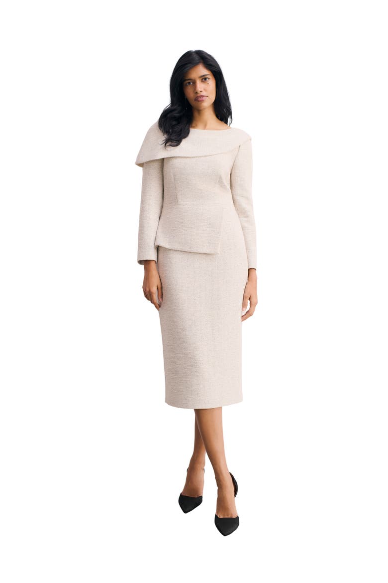 Palmerston Tweed Dress, Main, color, Ivory