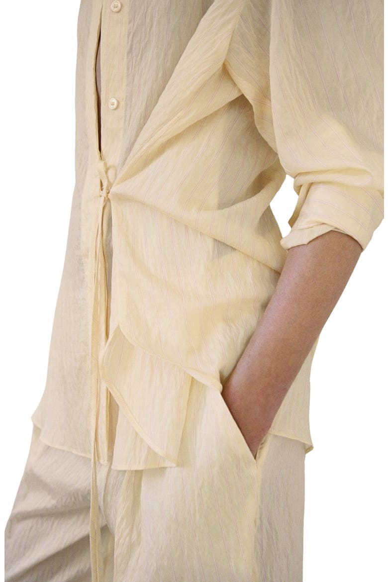 Limonce Side Tie Button-Up Shirt, Alternate, color, YELLOW