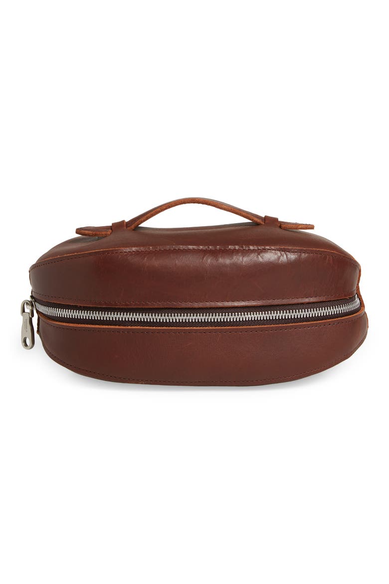 Football Leather Travel Kit, Main, color, MEDBROWN