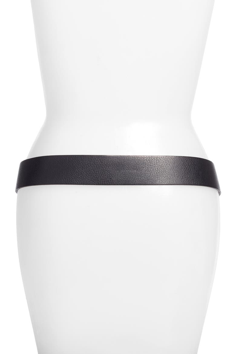 Campus Leather Belt, Alternate, color, BLACK