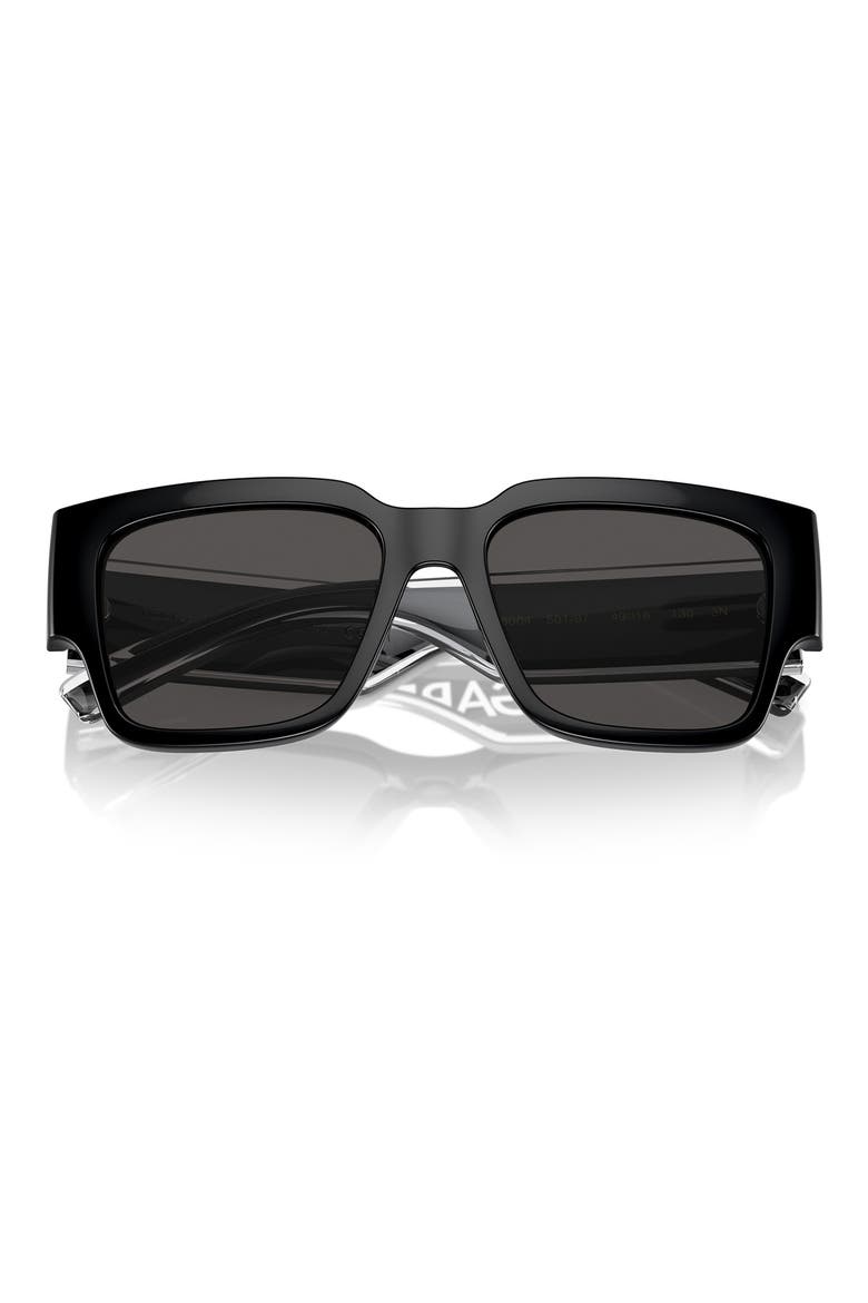 Kids' 49mm Square Sunglasses, Alternate, color, BLACK / DARK GREY