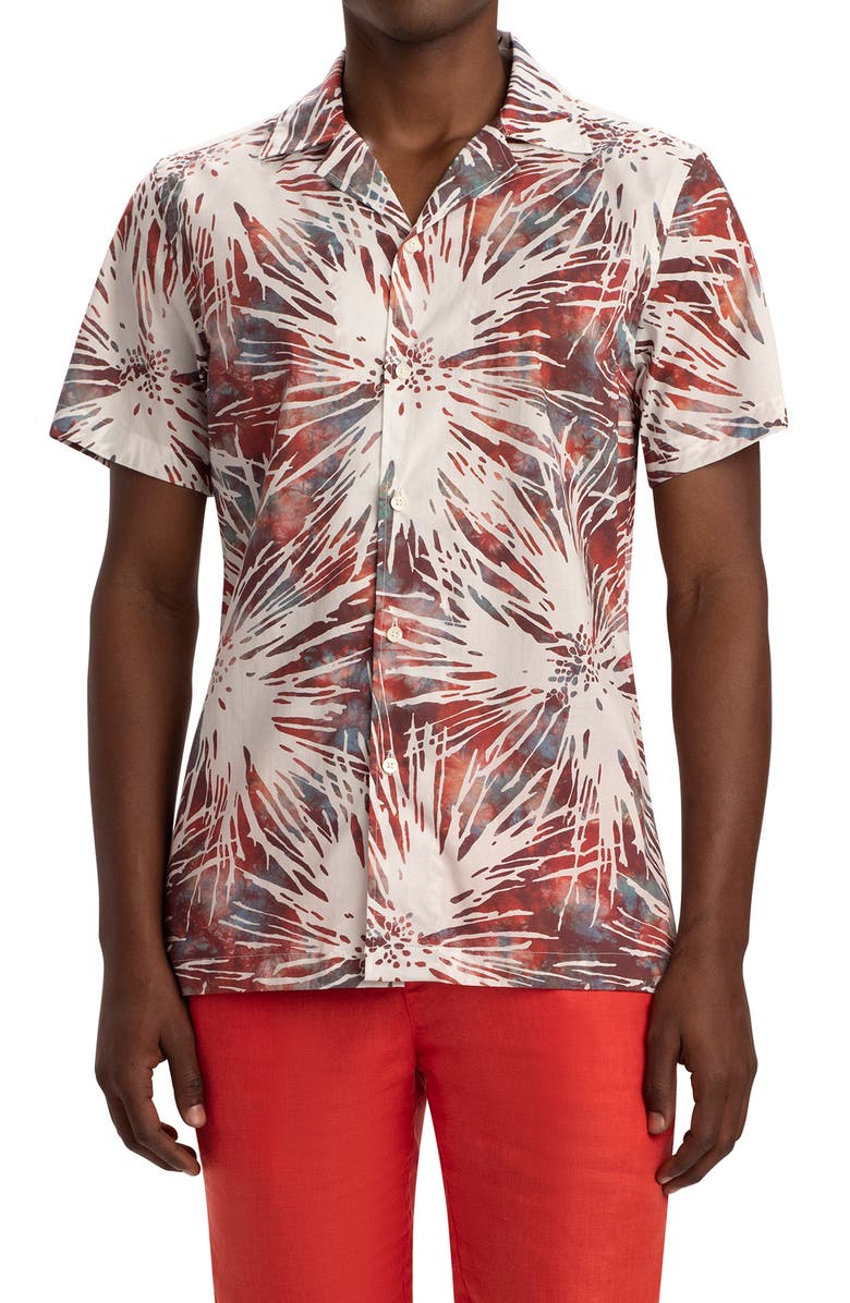 Bugatchi Classic Fit Short Sleeve Button-Up Camp Shirt, Main, color, 